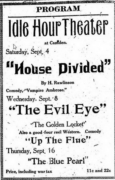 Idle Hour - Sept 2 1920 Ad